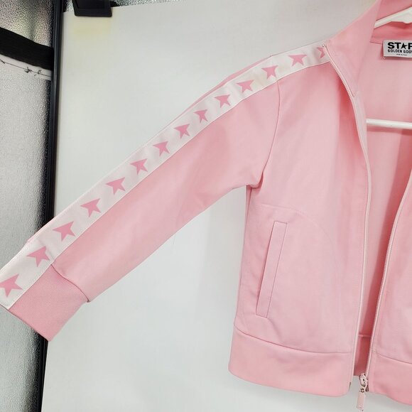 Golden Goose Star Kid's Pink Logo Printed Zip Up Long Sleeve Track Jacket 6 - Picture 9 of 12